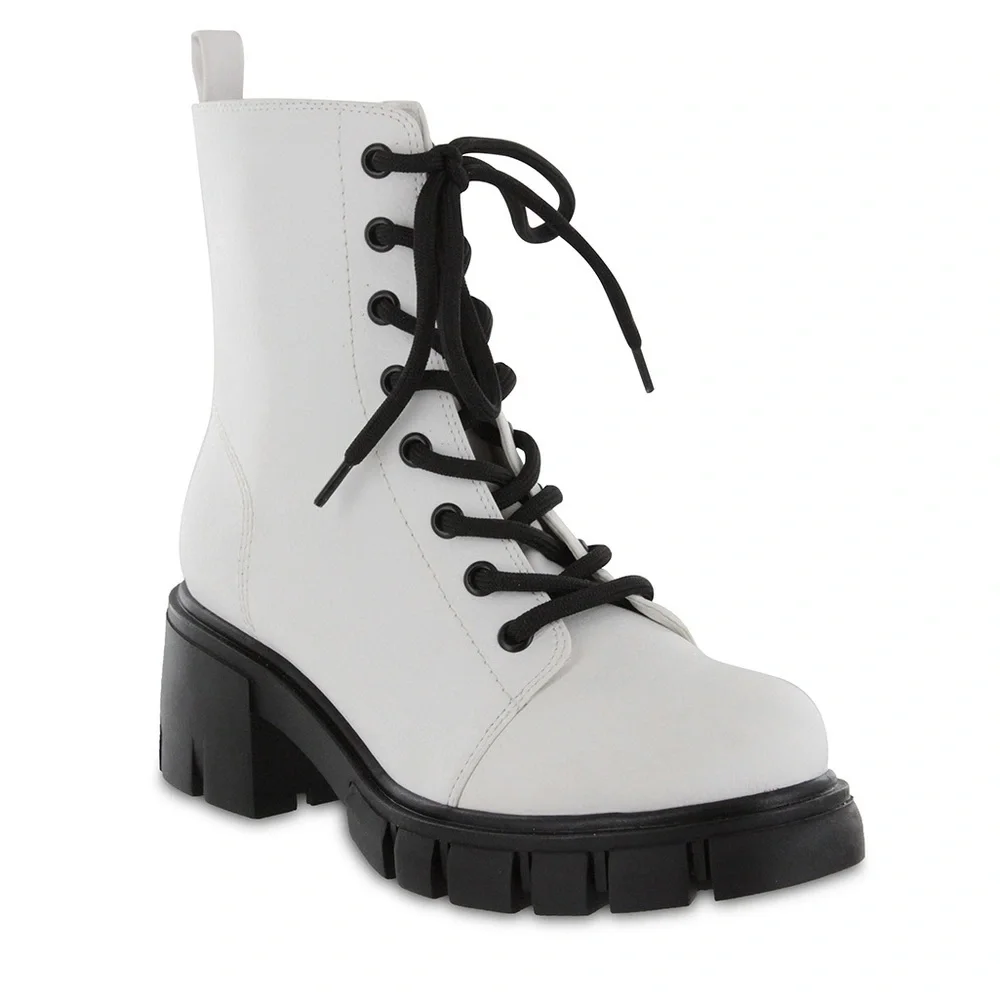 Mia‎ | White Tango Tauren Combat Boots | NEW!!!🖤